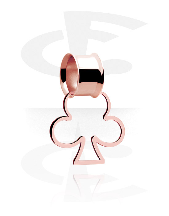 Tunnels & Plugs, Double Flared Tube with creole, Rose Gold Plated Surgical Steel 316L