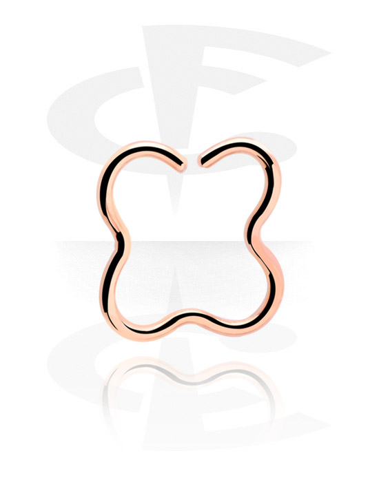 Piercing Rings, Continuous ring "flower" (surgical steel, rose gold, shiny finish), Rose Gold Plated Surgical Steel 316L