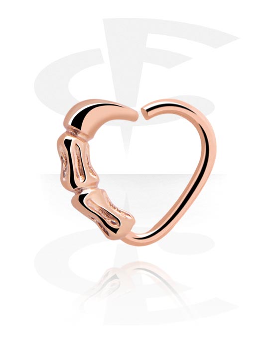 Piercing Ringe, Herzförmiger Continuous Ring (Chirurgenstahl, rosegold, glänzend), Rosé-Vergoldeter Chirurgenstahl 316L