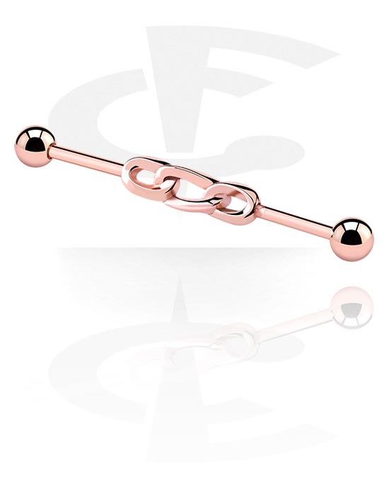 Barbells, Industrial Barbell, Rose Gold Plated Surgical Steel 316L