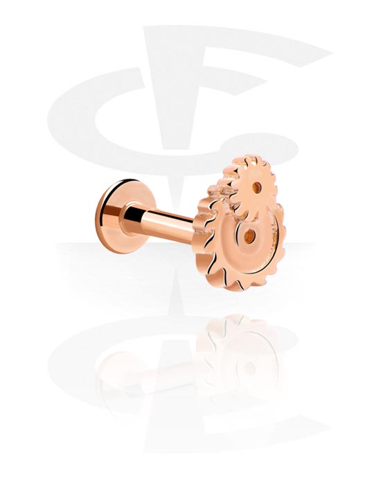 Labrety, Internally Threaded Labret, Rose Gold Plated Steel