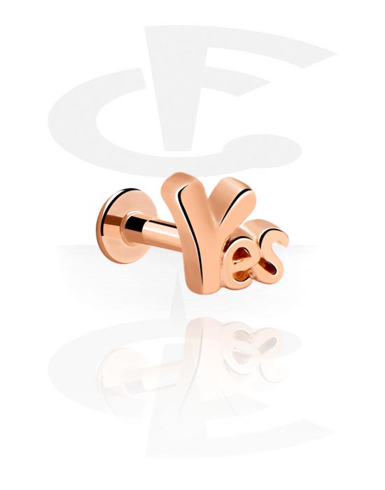 Labrets, Internally Threaded Labret, Rose Gold Plated Steel
