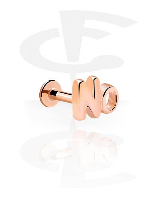Labrety, Internally Threaded Labret, Rose Gold Plated Steel