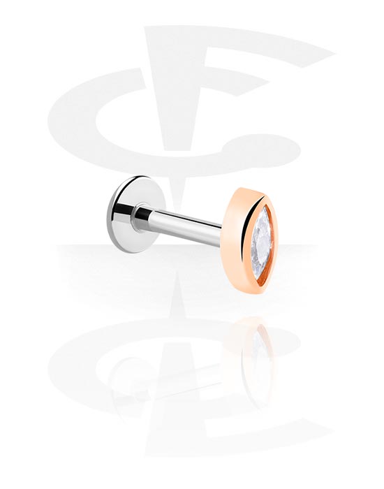 Labrets, Internally Threaded Labret, Surgical Steel 316L, Rose Gold Plated Surgical Steel 316L