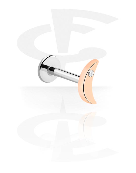 Labrets, Internally Threaded Labret, Surgical Steel 316L, Rose Gold Plated Surgical Steel 316L