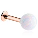 Labreti, Labret (surgical steel, rose gold, shiny finish) s/z Umetni opal