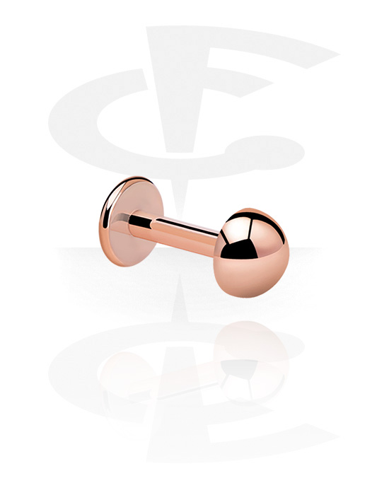 Labrets, Labret (surgical steel, rose gold, shiny finish) with half ball, Rose Gold Plated Surgical Steel 316L