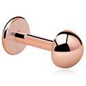 Labrety, Labret (surgical steel, rose gold, shiny finish) s pologuľôčka, Chirurgická oceľ 316L pozlátená ružovým zlatom
