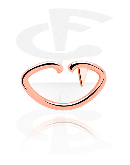 Piercing Rings, Continuous ring "lips" (surgical steel, rose gold, shiny finish), Rose Gold Plated Surgical Steel 316L