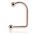 Labrety, Lip Hoop, Chirurgická ocel 316L pozlacená růžovým zlatem