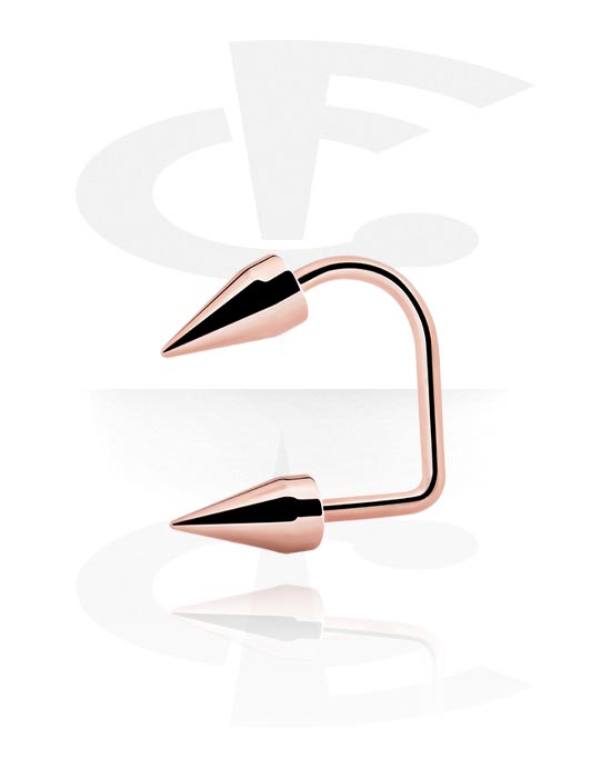 Labrets, Lip Hoop with Cones, Rose Gold Plated Surgical Steel 316L