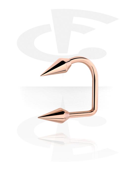 Labrets, Lip Hoop with Spear Cones, Rose Gold Plated Surgical Steel 316L