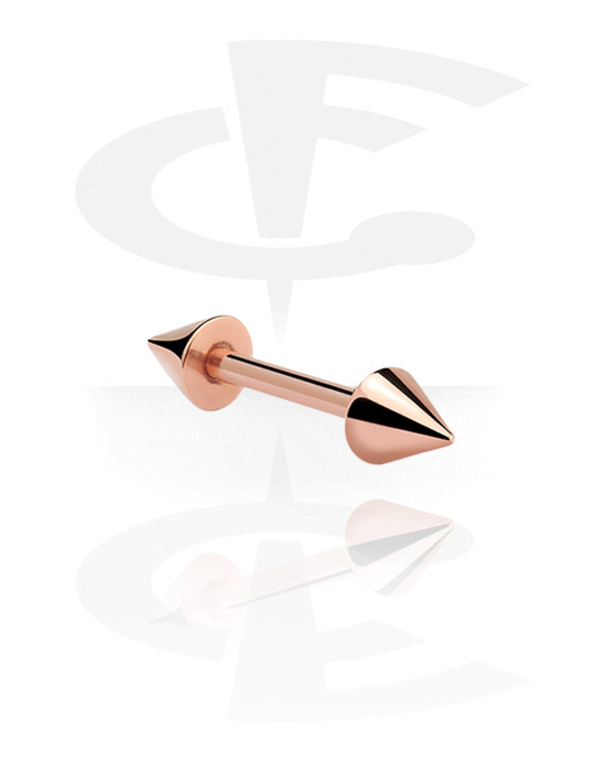 Barbellit, Barbell with Cones, Rosegold Plated Steel