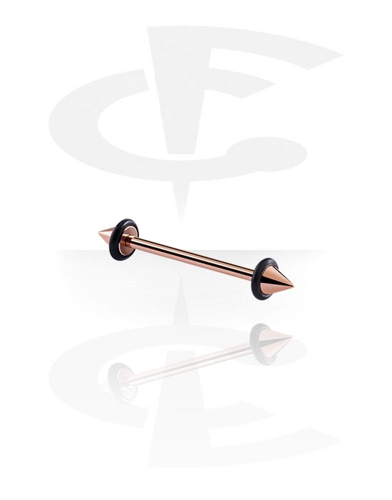 Barbells, Barbell with cones, Rose Gold Plated Surgical Steel 316L
