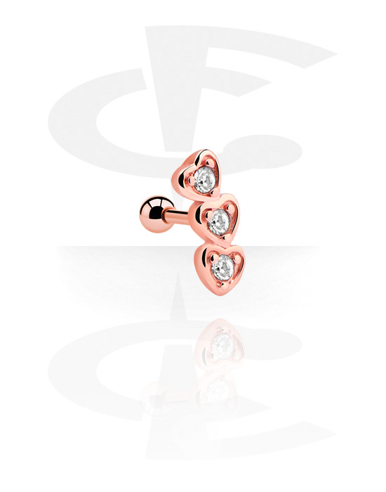 Helix & Tragus, Tragus Piercing, Rose Gold Plated Steel