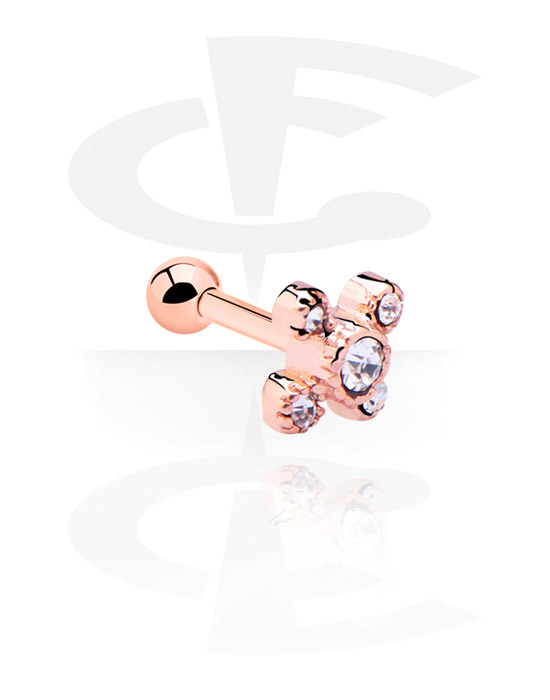 Helix & Tragus, Tragus Piercing, Rosegold Plated Surgical Steel 316L