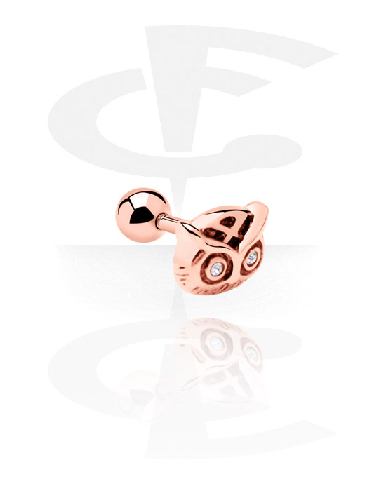 Helix & Tragus, Tragus Piercing, Rose Gold Plated Surgical Steel 316L