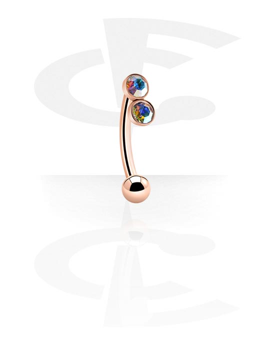 Curved Barbells, Curved Barbell, Rose Gold Plated Surgical Steel 316L