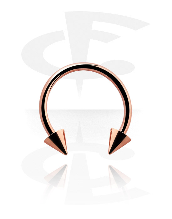 Okrugle šipkice, Circular Barbell with Cones, Rosegold Plated Steel