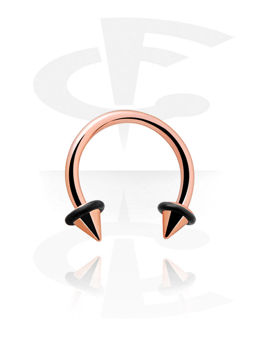 Circular Barbell, Circular barbell con coni e o-rings, Acciaio chirurgico 316L placcato in oro rosa