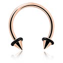 Circular Barbells, Circular Barbell with cones and O-rings, Rose Gold Plated Surgical Steel 316L