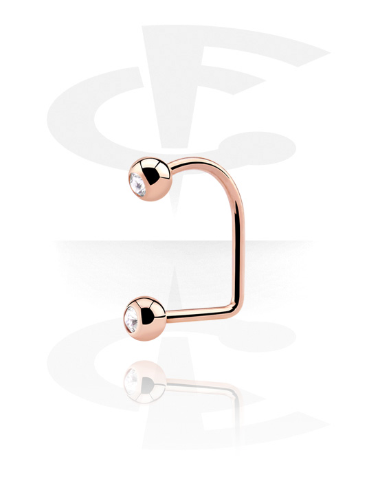 Labretter, Double Jewelled Lip Hoop, Rosegold Plated Steel
