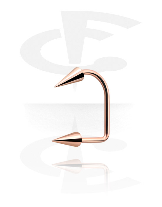 Labrets, Lip Hoop with Cones, Rose Gold Plated Surgical Steel 316L