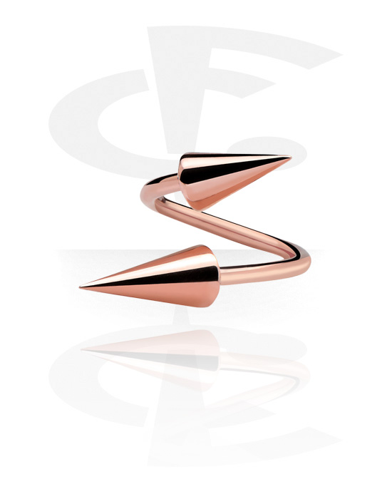 Spirals, Spiral with cones, Rose Gold Plated Surgical Steel 316L