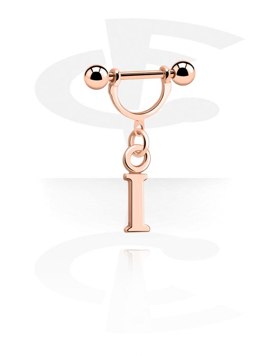 Piercings pezón, Nipple Shield with Charm, Rosegold Plated Steel
