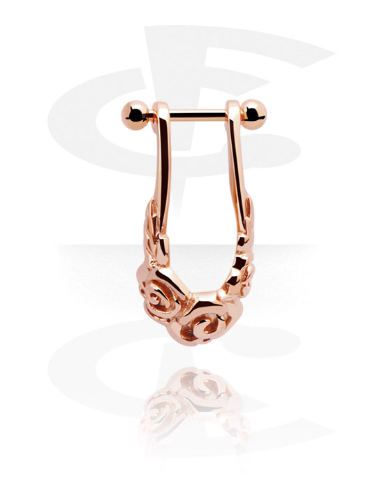 Helix & Tragus, Steel Cast Ear Shield, Rosegold Plated Surgical Steel 316L