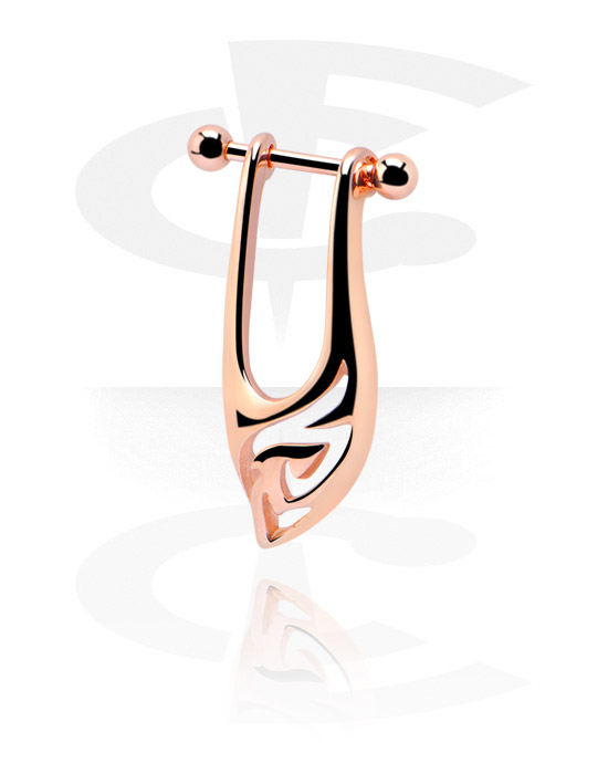 Helix & Tragus, Helix-piercing, Rosegold Plated Surgical Steel 316L