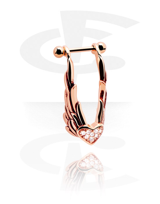 Helix & Tragus, Steel Cast Ear Shield, Rosegold Plated Surgical Steel 316L