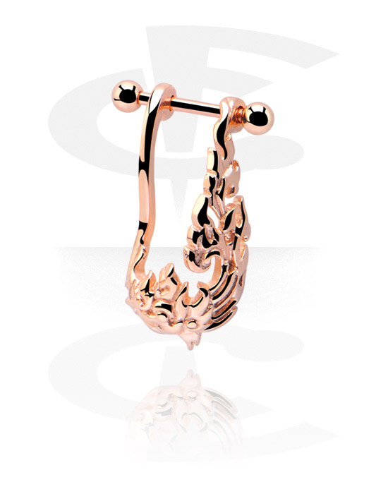 Helix & Tragus, Helix Piercing, Rose Gold Plated Surgical Steel 316L