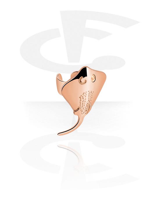 Falešné piercingové šperky, Ear Cuff, Chirurgická ocel 316L pozlacená růžovým zlatem