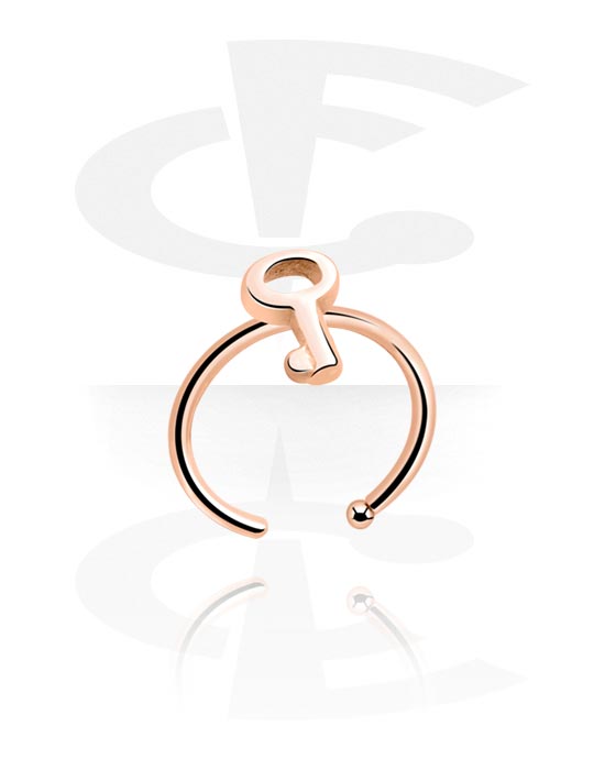 Nose Jewelry & Septums, Open nose ring (surgical steel, rose gold, shiny finish), Rose Gold Plated Surgical Steel 316L