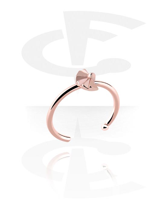 Nose Jewellery & Septums, Open nose ring (surgical steel, rose gold, shiny finish), Rose Gold Plated Surgical Steel 316L