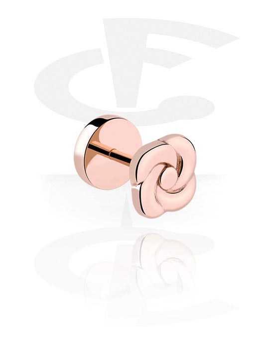 Fake Piercings, Fake Plug, Rose Gold Plated Surgical Steel 316L