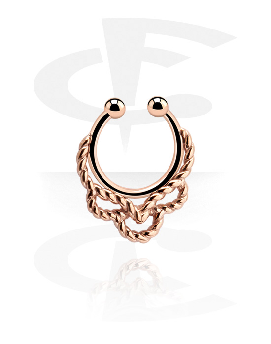 Fake Piercings, Fake Septum, Rose Gold Plated Surgical Steel 316L