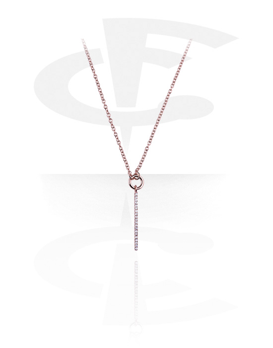 Halsketten, Halskette, Rosé-Vergoldeter Chirurgenstahl 316L