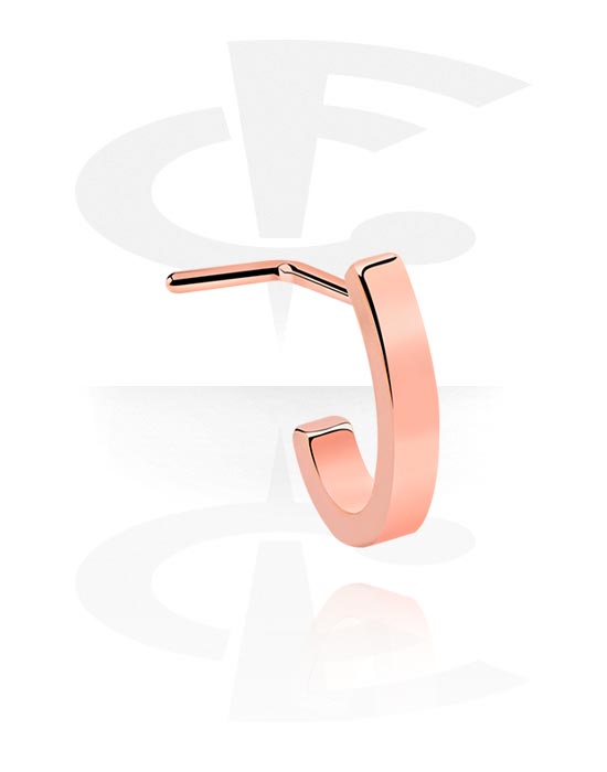 Nose Jewellery & Septums, L-shaped nose stud (surgical steel, rose gold, shiny finish), Rose Gold Plated Surgical Steel 316L