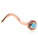Næsesmykker og septums, Buet næsestud (kirurgisk stål, rosenguld, blank finish), Rosaforgyldt kirurgisk stål 316L