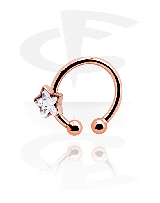Lažni piercing nakit, Fake Nose Ring, Kirurški čelik pozlaćen ružičastim zlatom 316L