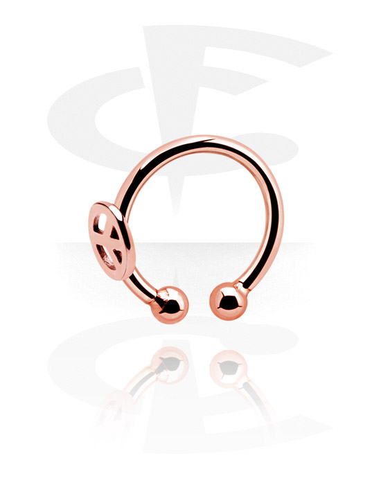 Lažni pirsingi, Fake Nose Ring, Z rožnatim zlatom pozlačeno kirurško jeklo 316L