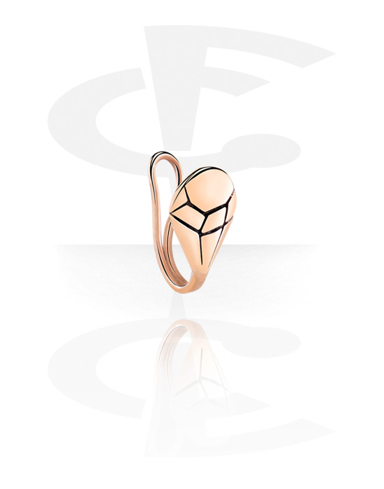 Fake Piercings, Nose Cuff, Rose Gold Plated Surgical Steel 316L