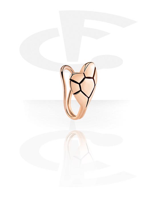 Fake Piercings, Nose Cuff, Rose Gold Plated Surgical Steel 316L