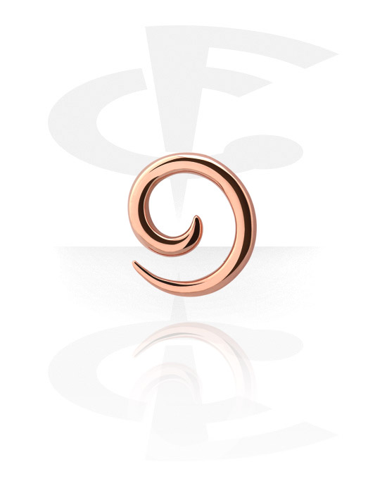 Dilataciones, Espiral, Acero quirúrgico 316L chapado en oro rosa