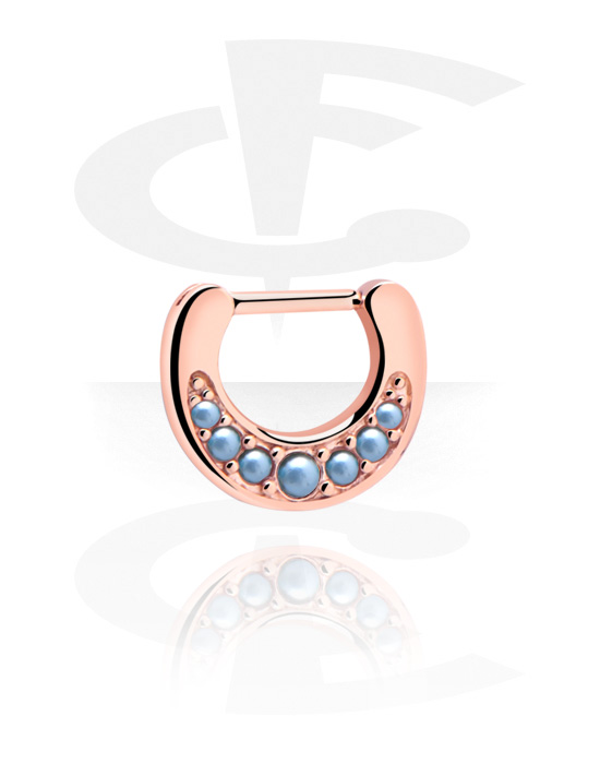 Nose Jewellery & Septums, Hinged Septum Clicker, Rose Gold Plated Surgical Steel 316L