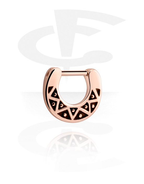 Nose Jewellery & Septums, Septum clicker (surgical steel, rose gold, shiny finish), Rose Gold Plated Surgical Steel 316L