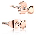 Náušnice, Náušnice kôstky s kryštálové kamene, Chirurgická oceľ 316L pozlátená ružovým zlatom