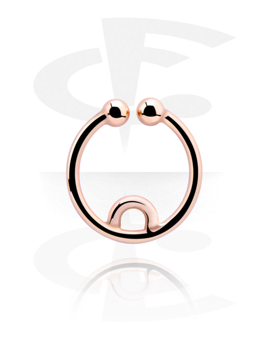Lažni piercing nakit, Lažni septum, Kirurški čelik pozlaćen ružičastim zlatom 316L